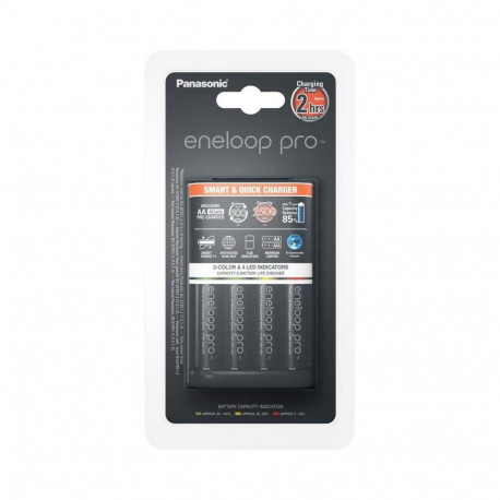Akulaadija Panasonic eneloop BQ-CC55 + 4x2500mAh Pro AA akut, AA/AAA 4 eraldi laadimiskanalit, aeg