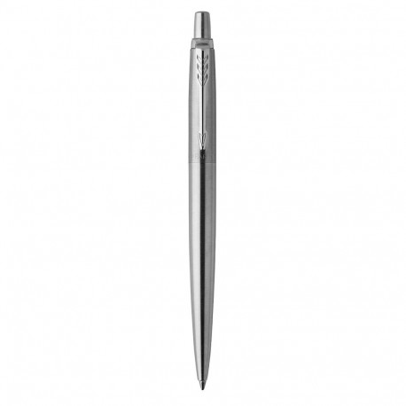 Geelpliiats Parker Jotter Stainless Steel CT, 0,7mm, must südamik, blisterpakendis