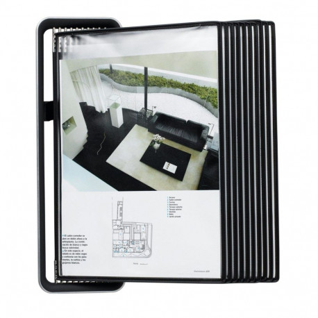 Sirvimissüsteem djois/Tarifold VEO seinaalus A4, komplektis 10 taskut (must)