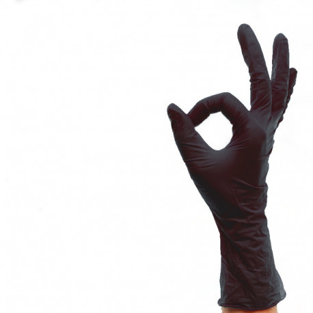 Nitriilkindad Safe Care puudrita M 100tk (must)