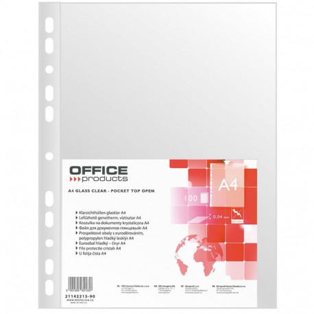 Kiletasku U-tasku A4 köidetav, läikiv 40mic 100tk./pk, Office Products