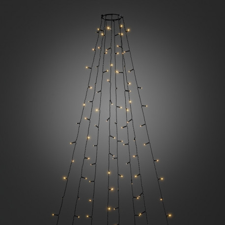 Küünlakett jõulukuusele, tipus ring D-8cm-8*30 merevaigukollase LED tulega harukaablit 240cm; trafo;