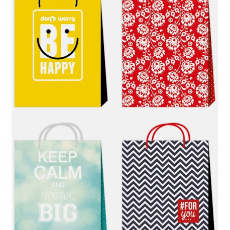 Kinkekott L 32X40X12cm Th9 assortii, Intedruk