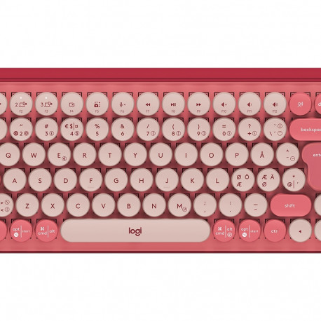 Klaviatuur Logitech POP Keys Wireless Mechanical Keyboard With Emoji Keys - Heartbreaker Rose/roosa 