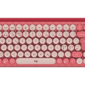 Klaviatuur Logitech POP Keys Wireless Mechanical Keyboard With Emoji Keys - Heartbreaker Rose/roosa 