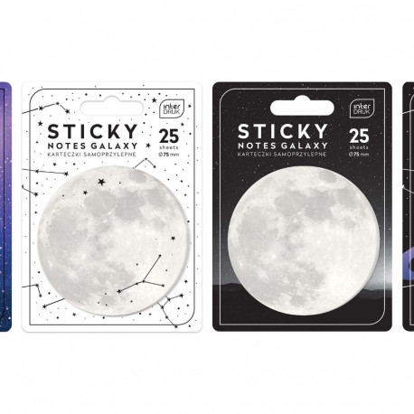 Märkmepaber iseliimuv Galaxy, 25 lehte, assortii, Interdruk
