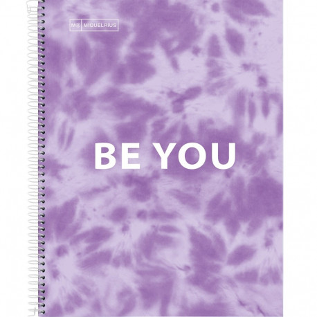 Kaustik A4 120l 5x5 ruut spiraal 4-ne augustus, 4-värvi register, kartong kaaned TIE DYE LAVENDER Mi