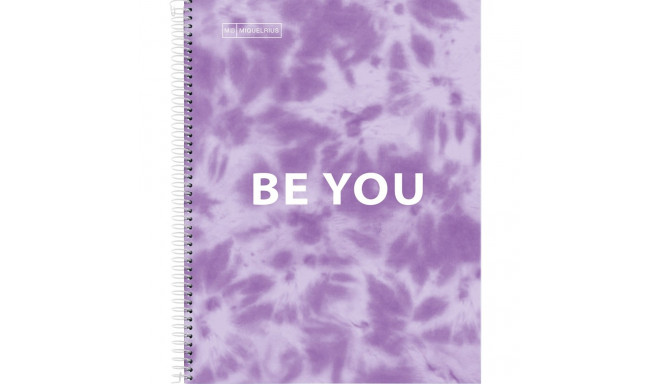 Kaustik A4 120l 5x5 ruut spiraal 4-ne augustus, 4-värvi register, kartong kaaned TIE DYE LAVENDER Mi