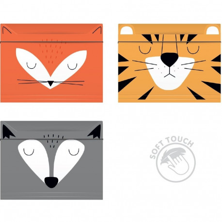 Kummiga mapp A4+ BEBE Loomad B,  kartong, assortii, Interdruk