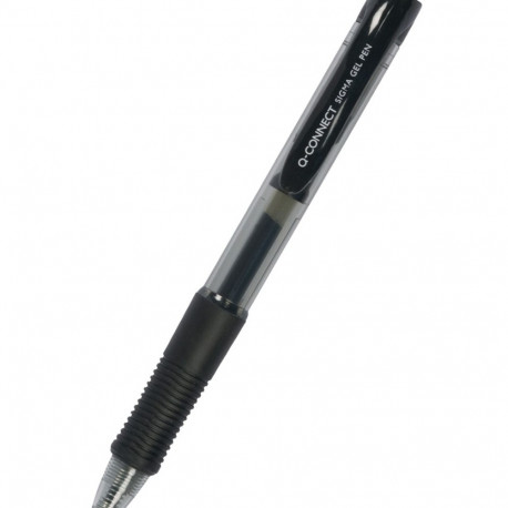 Geelpliiats Q-Connect  0,5 mm, klõpsuga, must, kummist sõrmetugi