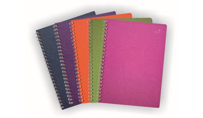 Kaustik A5 75l l. ruut, registriga, taaskasutatud paber, spiraal, kartong kaaned assortii, SMLT