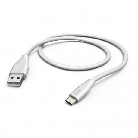 USB-kaabel USB-C Hama Charging/Data Cable 1.5m (USB-A -> USB-C) white/valge, USB2.0, max 480Mbps 3A
