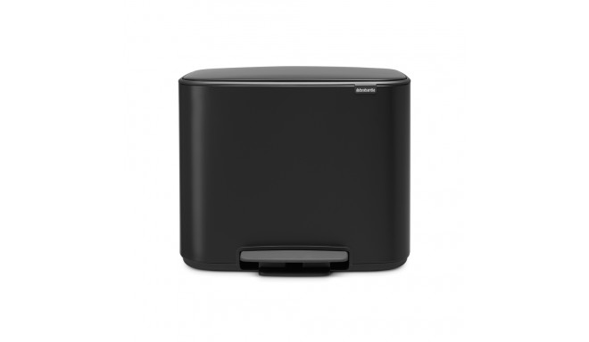 Prügikast 3x11L pedaaliga, Brabantia, BO, K-44cm, L-54xS-36,5cm/ Matt Black, matt must