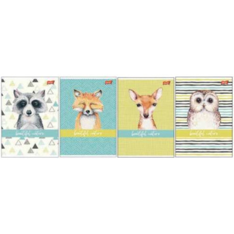 Koolivihik A5+(170x230) 16joont, 12 lehte, Nature, 4 motiivi