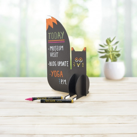 Lauatahvel SECURIT Animals Silhouette 3D Orav, must, K-23,5x14,1x7,8cm + marker/ kompl.