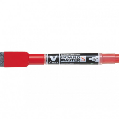 Tahvlimarker Pilot V Board Master S, punane, Extra Fine, joon 1,3 mm, kustutajaga-magnetiga, BeGreen
