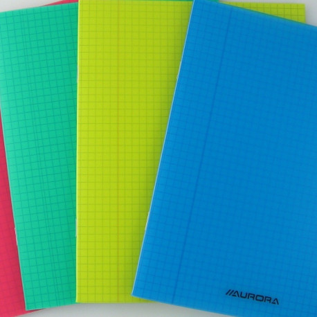 Kaustik A4 36l. 5x5ruut, erinevad värvid, plastkaantega