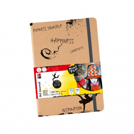 Eskiisiplokk Art Journal A4 180g 72l. kummiga, Marabu