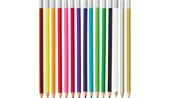 Värvipliiats Lekolar kolmekandiline, täiendkomplekt, heleroheline, 12 tk