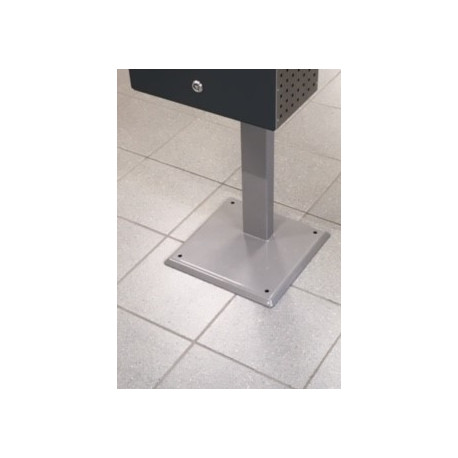 Turvametallpost G 1000mm, prügikasti kinnitamiseks,pinnasesse ankurdatav/ roostevaba- hall toonitud 