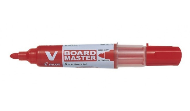 Tahvlimarker Pilot V Board Master, joon 2,3mm, ümar ots, padruniga, punane, BeGreen - 91% taaskasuta