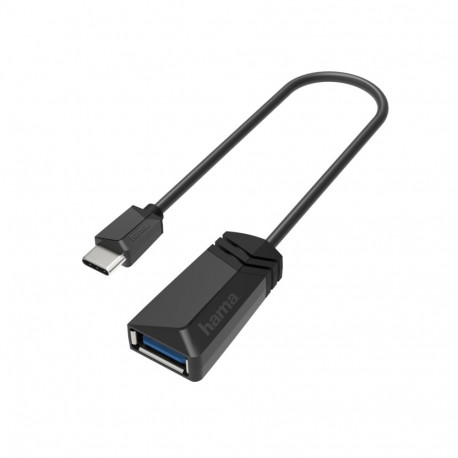 USB-kaabel USB-C USB-A 0.15m Hama USB-C Adapter Cable - USB3.1 Gen1 A-pesa 5Gbit/s, kullatud kontakt
