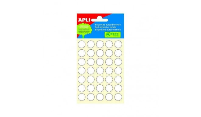 Etikett iseliimuv APLI ümar 13mm, valge, 210tk/pk, Ref.02661, markeerimispunkt