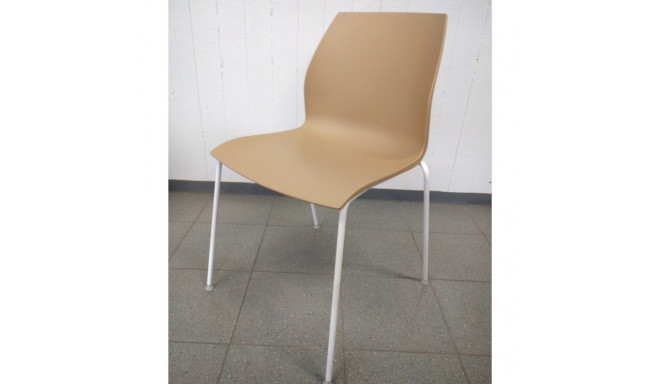 KALEA külastajatool KA1/AB ühevärviline plastik-beež/ valge raam KAUPLUSE NÄIDIS