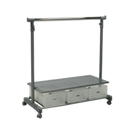 Stange riietele FORD 3-sahtliga, ratastega, / max 15kg /L- 90xK93-168xS-42cm/ hõbedane-kroom