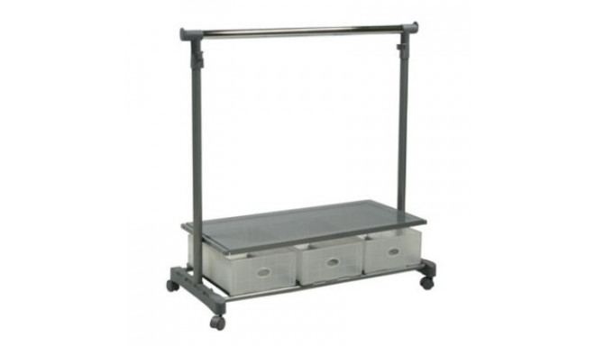 Stange riietele FORD 3-sahtliga, ratastega, / max 15kg /L- 90xK93-168xS-42cm/ hõbedane-kroom