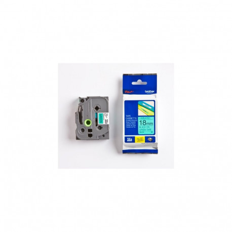 Kleepkirjalint Brother TZE-741 roheline, must tekst, laius 18mm