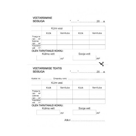 Veetarbimise raamat A6 (24lehte)