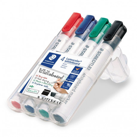 Tahvlimarker Staedtler Lumocolor, lõigatud otsik, 4 värvi