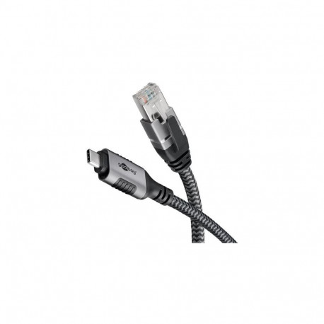 Goobay 70699 cable gender changer USB C RJ-45 Black, Silver
