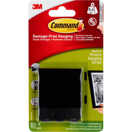 3M Command Hanging Strips M, black