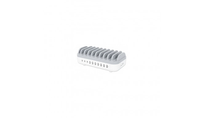 "MANHATTAN 10-Port USB-Ladestation 120W weiß/grau"