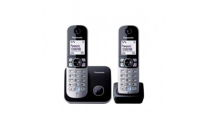 Panasonic KX-TG6812 Digital Cordless Phone (Twin Handset) - Black