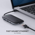 Aukey USB hub CB-C71 Aluminium USB-C 8in1 RJ45/3xUSB 3.1/HDMI//SD