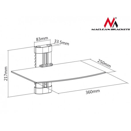 DVD shelf holder for single 8kg MC-663