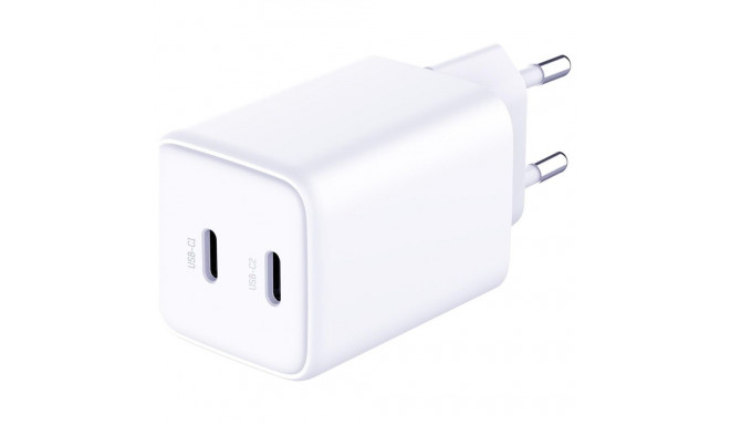 3MK Hyper Charger PD 45W GaN QC4+ PPS 2C ülikiire laadimine 2.0 seinalaadija valge