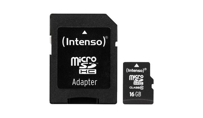 MEMORY MICRO SDHC 16GB C10/W/ADAPTER 3413470 INTENSO