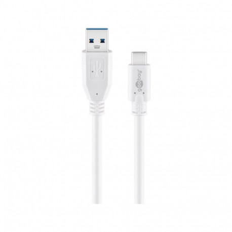 USB 3.0 plug (type A) > USB-C plug 1.0m white