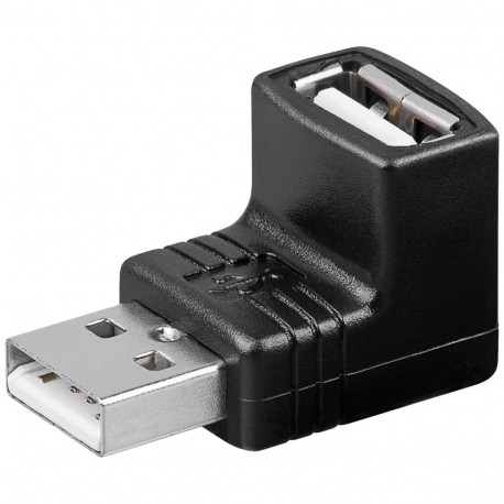 Adapter USB 2.0 A (F) - A (M), 90 kraadise nurgaga