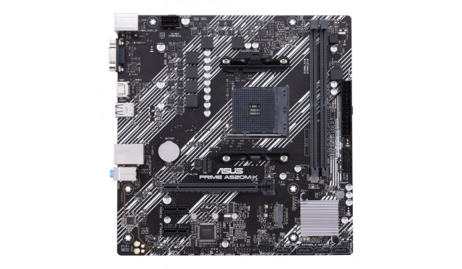 ASUS PRIME A520M-K AMD Socket AM4 3. põlvkonna AMD Ryzen jaoks mATX vormitegur DDR4