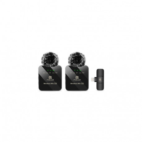 Wireless Lavalier Dual Microphone for iPhone / iPad, 8-Pin Receiver