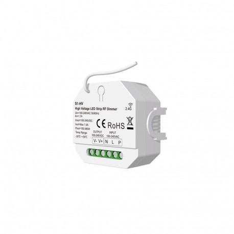 S1-HV Dimmer, 1Ch, 230V, 150-360W, Push-Dimm