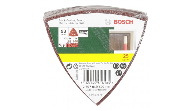 Bosch 25 lihvimislehte delta-lihvijale karedusega 60/120/240