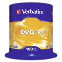 1x100 Verbatim DVD-R 4,7GB 16x Speed, matt silver