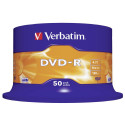 1x50 Verbatim DVD-R 4,7GB 16x Speed, matt hõbedane