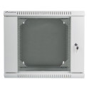 RACK CABINET 19" DOUBLE-SECTION WALL-MOUNT 9U/600X600 (FLAT PACK) GREY LANBERG